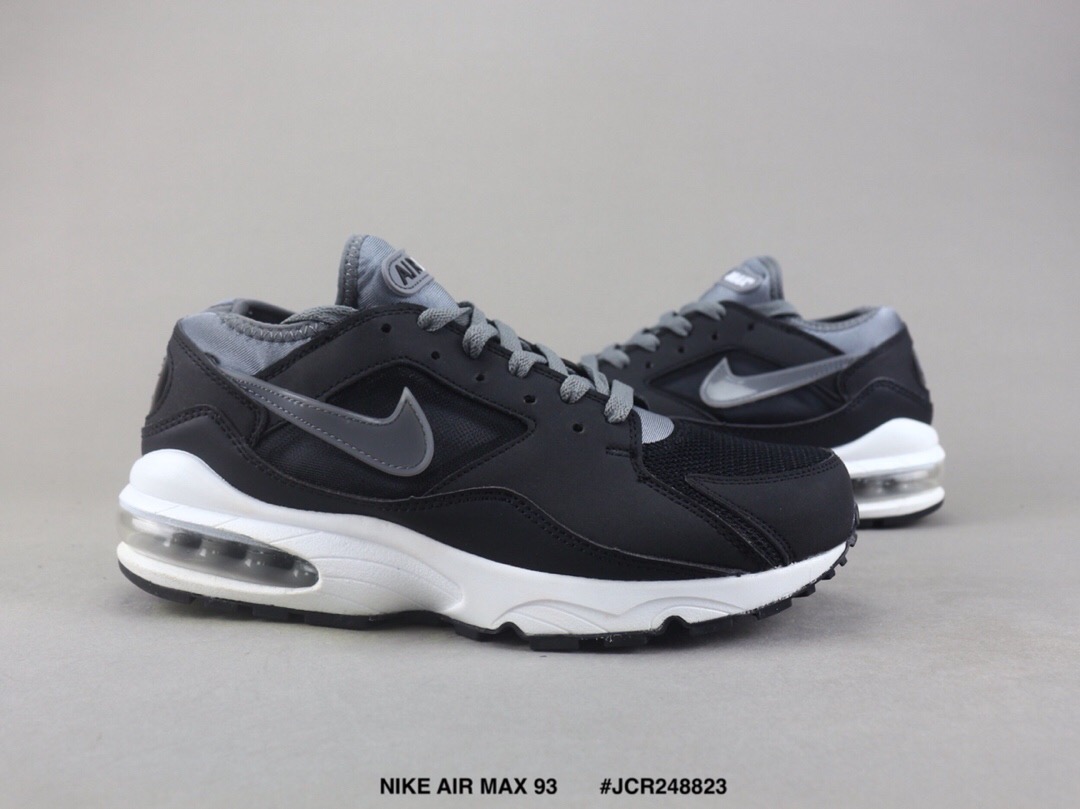 Men Nike Air Max 93 Black White Running Shoes - Click Image to Close